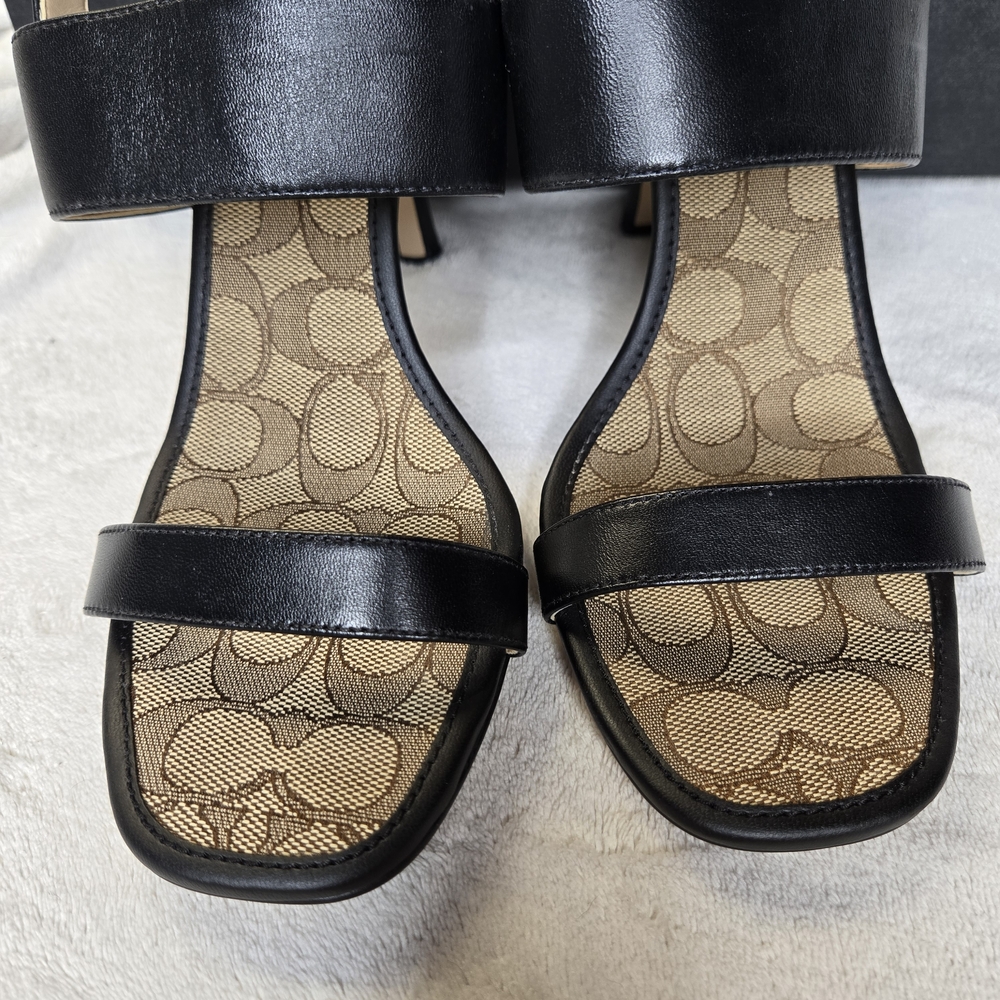 EUC Coach Rori Leather Strappy Heel Sandal – Black / Size 8.5 B  CE319 Authentic - Picture 5 of 10